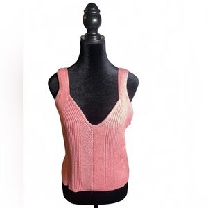 Express Women’s Pink Ribbed Knit Sweater Tank Top Size XL